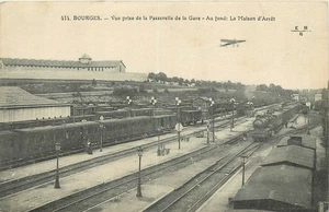 C1918 Bourges France Railroad Early Aviation Postcard 25-9589 - Picture 1 of 2