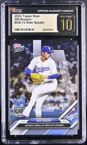 2024 Topps Now - Off-Season Roki Sasaki CGC PRISTINE 10 - Picture 1 of 2