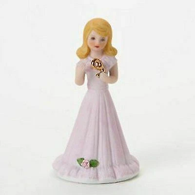 Enesco Growing Up Girls Birthday Age 9 Blonde Pink Dress E2309