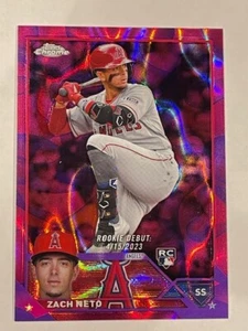 2023 Topps Aggiornamento Cromato Zach Neto Lampada Lava Rosa/Viola Rookie #/299 ANGELS - Foto 1 di 2