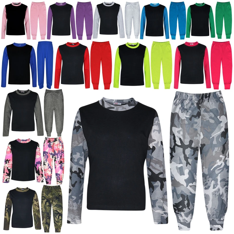 A2Z 4 KIDS® Kinder Jungen Mädchen Kontrastfarbe Pyjama schlicht stilvoll Pyjama Set neu Alter 2-13 Jahre