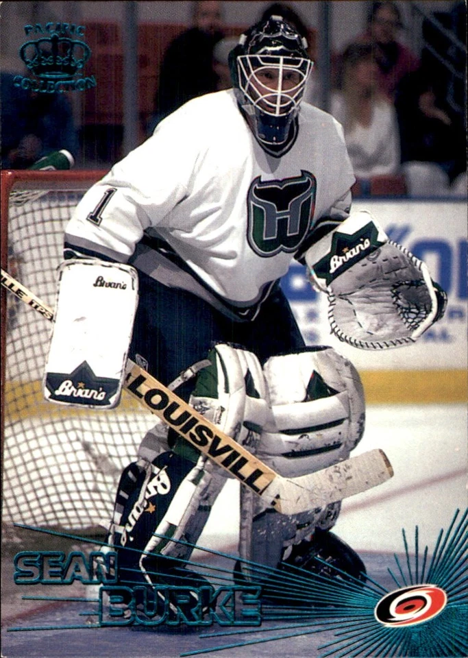1997-98 Pacific EMERALD GREEN #81 Sean Burke HARTFORD WHALERS CAROLINA HURRICANE - Image 1 of 2