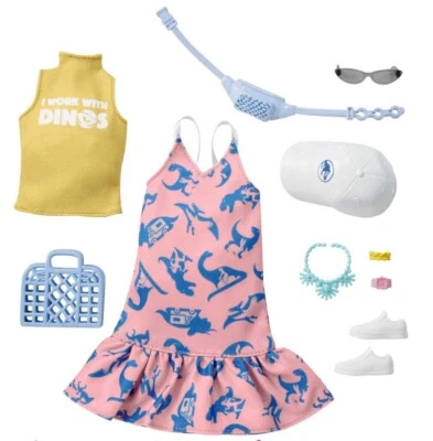 Barbie Jurassic World Conjunto de Ropa Vestido Top Zapatos Gafas de Sol Más Accesorios Foto 1 de 4