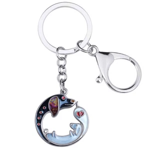 Enamel Alloy Cute Dachshund Dog Keychains Pets Animals Jewelry Key Ring Charms - Picture 1 of 11