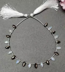21,00 ct cioccolato zaffiro e pietra di luna pietra preziosa marchesa perline sfaccettate 8*4 mm - Foto 1 di 4