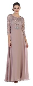 Mother of the Bride Dress- 1591CN -Size Medium (M)  in Mocha New W/Tags