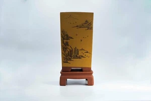 Chinese Unglazed  9"L x 9"W x 19"H   Cascade Bonsai Pot with tray - Picture 1 of 2