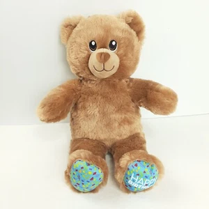 Costruisci Un Orso Officina Buon Compleanno 15" Marrone Morbido Peluche Giocattolo BAB - Foto 1 di 14