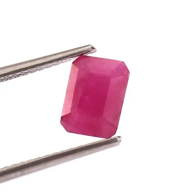 1.50 CT Johnson Mines Heated Natural CERTIFIED Ruby Radiant Cut Loose Gemstone - Image 1 of 4