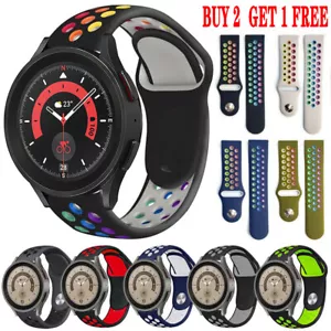 For Samsung Galaxy Watch 6 5 4 40 44mm Classic 43 47mm Silicone Sport Band Strap - Picture 1 of 41
