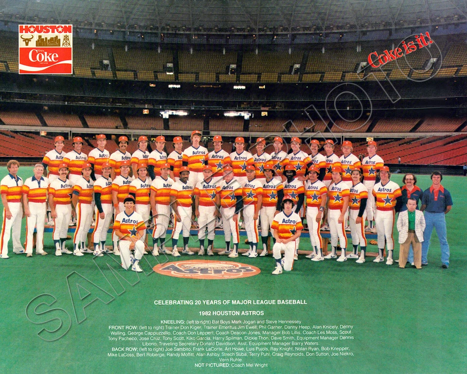 1982 HOUSTON ASTROS 8X10 TEAM PHOTO PICTURE RYAN THON KNIGHT GARNER ASHBY - Image 1 of 1