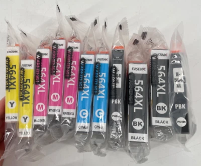 FASTINK 564 XL Replacement Ink Cartridges 11 Pack cyan magenta yellow black lot - Image 1 of 3