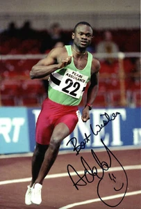 Ade Mafe sprinter 200 & 400 metres Hand Signed Photo 12x8" AB - Picture 1 of 1