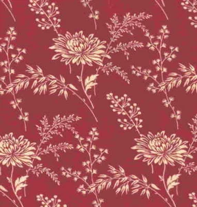 Williamsburg c 1920s red white floral flowers Windham Nancy Gere fabric - Picture 1 of 1
