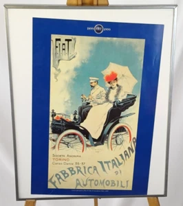 FIAT 1° MANIFESTO DEL 1899 STAMPA CARTACEA MODERNA CENTENARIO 1899-1999-CM 50X40 - Imagen 1 de 4