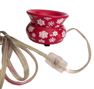 Pink Zebra Christmas Melting Pot Wax Simmer Pot Red with Snowflakes - Picture 1 of 5