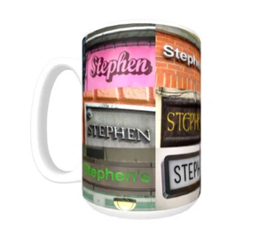 Taza/taza de café STEPHEN con el nombre en fotos reales de letreros - Imagen 1 de 3