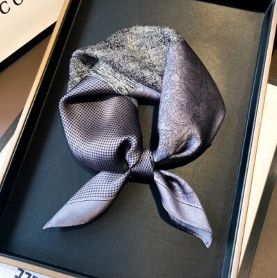 Spring fall Women Mulberry Silk Small Square Scarf Vintage Neckerchief Wrap