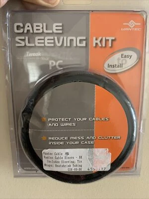 Vantec Cable Sleeving Kit for PC Color Black New - Image 1 of 3