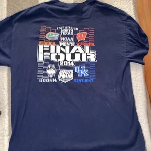 FINAL FOUR T Shirt XL 2014 Wisconsin UK UConn FLORIDA NCAA BASKETBALL 84 Blue - Picture 1 of 5
