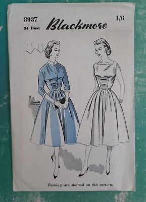 1950s Blackmore Paper Sewing Pattern Vintage Waisted Dress Combo.  34in  Ladies  - Image 1 of 2