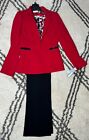 TAHARI BY ARTHUR LEVINE PANT SUIT/SIZE 2/RETAIL$320/3PC SUIT/NEW WITH TAG - RED