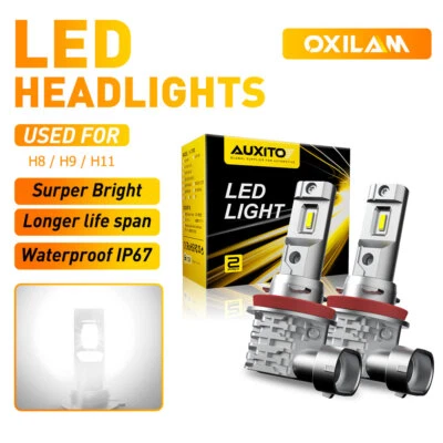 Bombilla antiniebla/cabeza H9 LED H8 30000LM blanca 6500K súper brillante CANBUS sin ventilador Foto 1 de 4