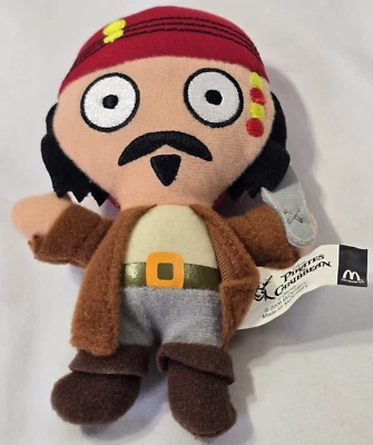McDonald’s Happy Meal Toy 2006 Pirates Of The Caribbean Jack Sparrow Plush 5" - Image 1 of 4