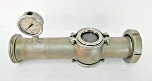 ➽➽ Schauglas DN 80 Milchgewinde + Druckanzeige / 390 mm - Bild 1 von 6