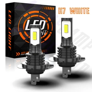H7 LED Headlight Bulbs Kit High / Low Beam 6500K Super Bright White Lights 2x - Picture 1 of 5