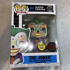 Funko Pop Dc Heroes : The Joker Glow in the Dark #414 Vinyl Exclusive "Mint Box" - Picture 1 of 7