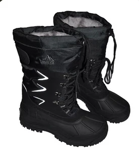 Nortiv Men's Warm Insulated Waterproof Hiking Winter Snow Boots, Black, 8 US - Picture 1 of 7