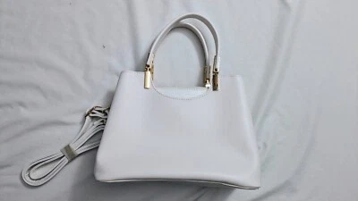 Fashion Nova NWOT White Faux Leather Small Crossbody Satchel Purse - Image 1 of 4