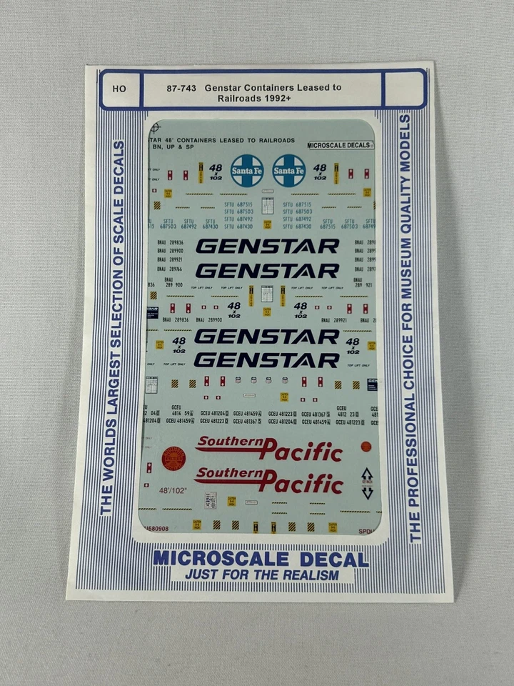 Contenedores Genstar HO a microescala arrendados a ferrocarriles 1992+ 87-743 Foto 1 de 1