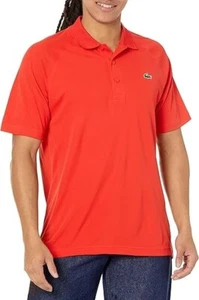 Lacoste Mens Ultra Dry Raglan Sleeve Polo Sport Short, Corrida - Picture 1 of 2