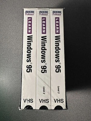 Video Professor: LEARN WINDOWS 95 - More Computer Software VHS History SET OF 3 - Image 1 of 4