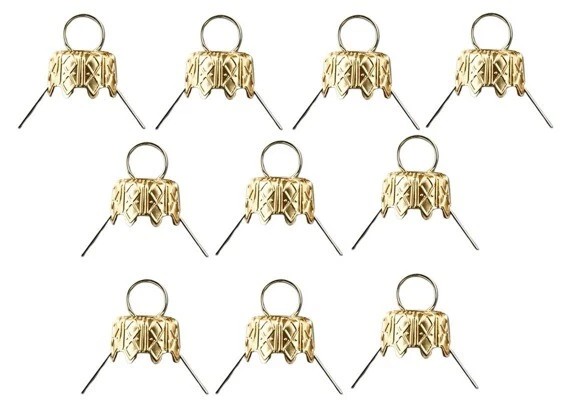 10 Stk. Hütchen, Kronen Gold oder Silber für Christbaumkugeln, Styropor Anhänger - Bild 1 von 1