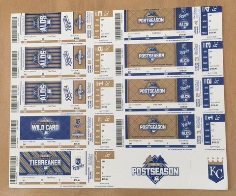 2015 MLB KANSAS CITY ROYALS POSTSEASON ALDS ALCS FULL BASEBALL TICKETS SHEET Cover