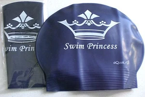New in Bag AQUALIS Kids Junior PURPLE SWIM PRINCESS Latex Swim Cap - Swimming - Picture 1 of 1