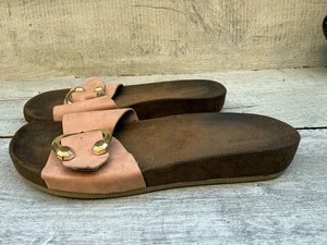 Womens Graceland Nude Soft Faux Suede Leather Slide Mules Sandals Size 6 39 - Picture 1 of 13