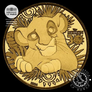 2024 - 5 EURO Gold PROOF - Disney Le Roi Lion - FRANCIA - Picture 1 of 5