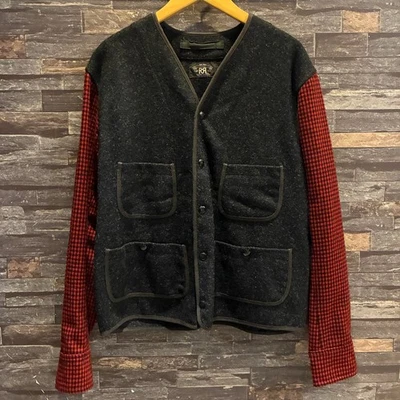 Chaqueta RRL Doble RL Ralph Lauren LEWIS Talla L Lana Rojo Carbón Buena Foto 1 de 4