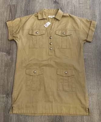 Ann Taylor Loft Shirt Dress Short Sleeve Utility Women’s Medium NWT - Image 1 of 4