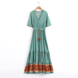 Printed dress Bohemian long skirt seaside vacation style - Picture 1 of 11