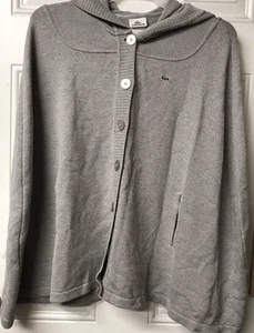 Lacoste Grey Made In France Womens Poncho Rare Item Size 46 - Bild 1 von 4