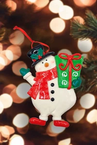 Christmas Ornament - Gloss Gingerbread y  Snowman. Wizardi Festive Decoration... - Picture 1 of 3