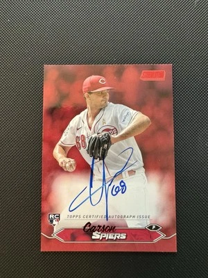 2024 Topps Stadium Club Carson Spiers Red Foil Board Rookie Auto /50 SCBA-SPI - Image 1 of 2