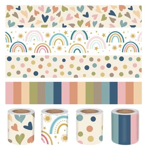 131ft Boho Bulletin Board Borders Bulletin Classroom Rainbow Hearts Border Tr... - Picture 1 of 7