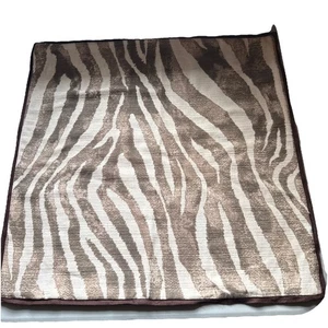 Pottery Barn pillow Cover Square 24x 24” Zebra Animal print brown & tan Linen Bl - Picture 1 of 4