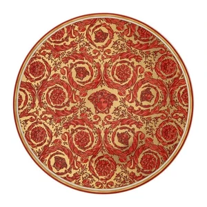 VERSACE BY ROSENTHAL, GERMANY  "MEDUSA GARLAND RED"  CHRISTMAS PLATE. 13 INCH - Picture 1 of 2